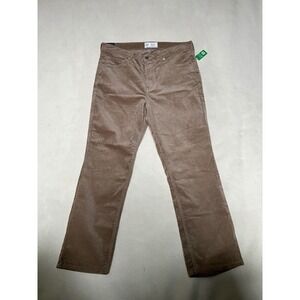 Gap Vintage Slim High Rise Velour Corduroy Pants Khaki Brown Women 32 14R NWT